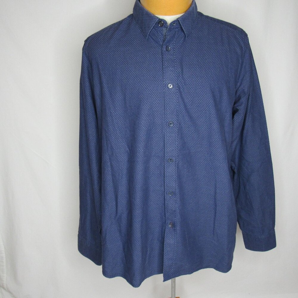 Ted Baker Blue Geometric MMA LAIT Long Sleeve Dress Shirt Men's 6 XXL